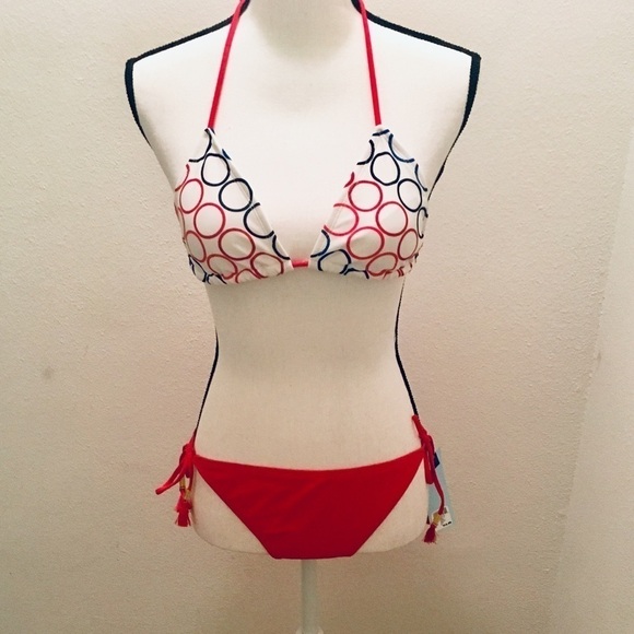 Rue21 Red Bikini Bottoms with Tassels NEW WITH TAGS - Picture 7 of 7